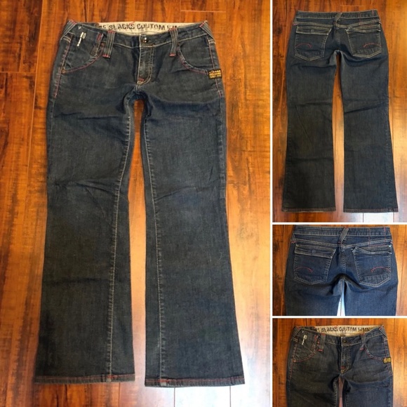 G-STAR RAW sz 30W x 29L - 7" Low Rise Stretch Dark Blue Denim Jeans - Picture 2 of 8